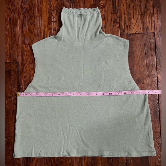 SABLYN Lera Cashmere Sleeveless Turtleneck in Aqua (Blue / Green) Size Small - Picture 4 of 9